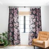 Emanuela Carratoni Pink Flowers on Blue Set of 2 Panel Blackout Window Curtain - Deny Designs - 2 of 4