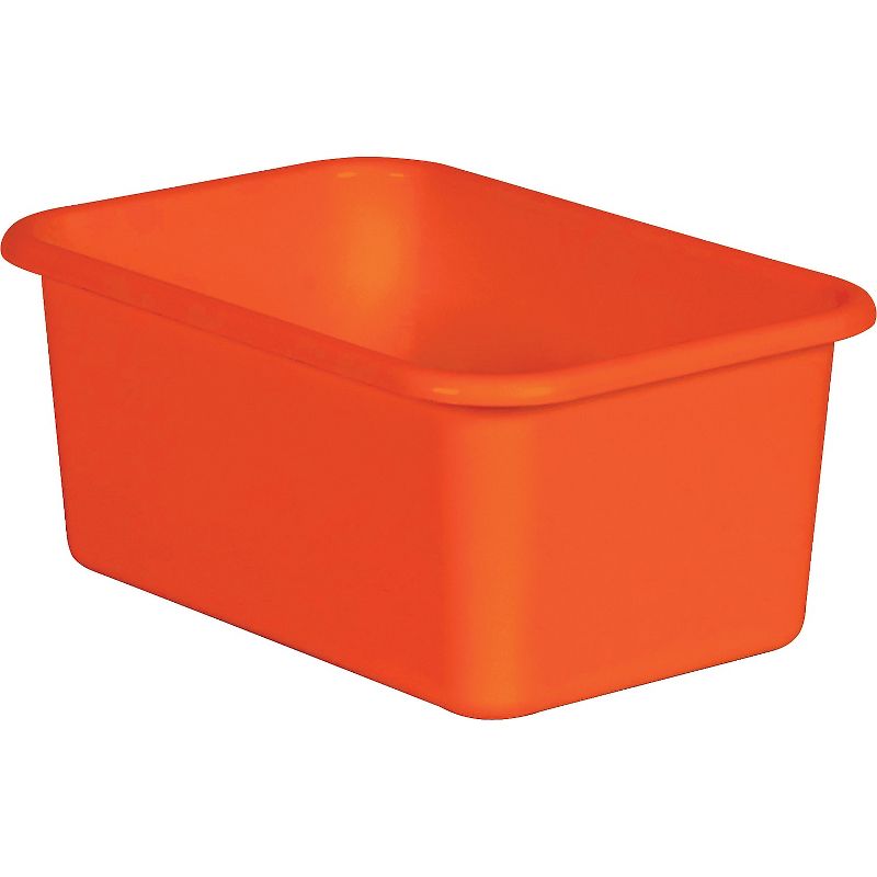 Teacher Created Resources Plastic Storage Bin Small 7.75" x 11.38" x 5"  Orange Pack of 6, 2 of 3