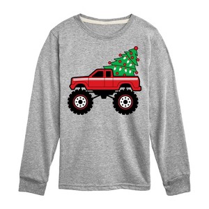 Boys' - Instant Message - Christmas Tree Truck Long Sleeve Graphic T-Shirt - 1 of 4
