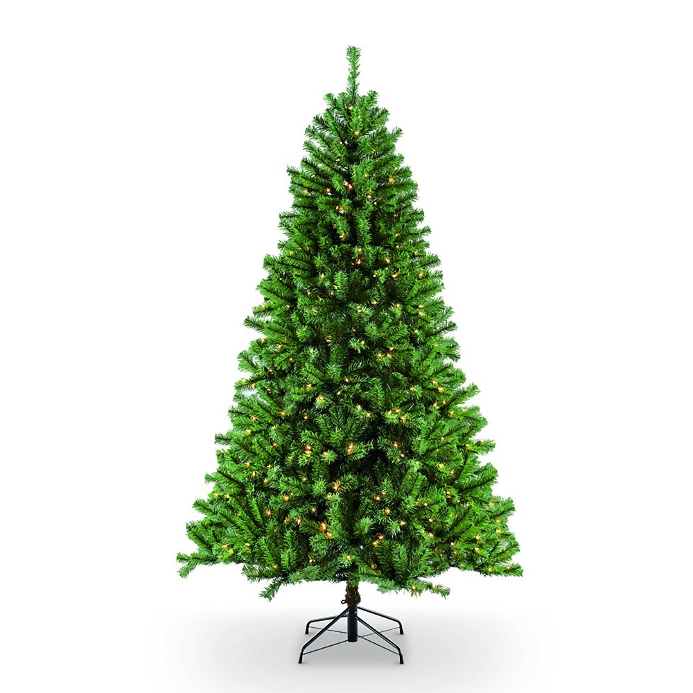 Photos - Garden & Outdoor Decoration Puleo 6.5ft  Pre-Lit Northern Fir Artificial Christmas Tree Clear Lights 