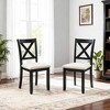 MAYEERTY Set of 4 Wooden Dining Chairs, Padded Upholstered Seat, Dining Room Living Room Kitchen, Black & Beige Two Tone - 2 of 4