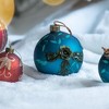 TopComfy Decorative Object Glass Christmas Ball Ornaments Glitter Painted Set for Holiday Decor, Blue, 4.7"*4.7"*4.7" - 3 of 4