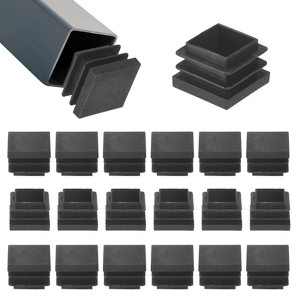 Unique Bargains Square Chair Leg Bar Stool Plastic Hole Plug Tubing End Caps Black - 1 of 4