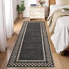 Washable Area Rug Living Room Rugs Modern Bordered Soft Throw Carpet Low Pile Non Slip Checkered Bedroom Rug Geometric Carpet for Nursery - 4 of 4