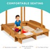 Best Choice Products Kids Wooden Cabana Sandbox w/ Bench Seats, UV-Resistant Canopy, Sandpit Cover, 2 Buckets - Natural - 3 of 4