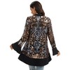 Anna-Kaci Women’s Sequin Mesh Cardigan with Sheer Embellished Sleeves and Flowing Open Front Design for Layering Style - 2 of 4