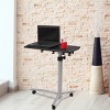 Syemin Desks Multifunctional Lifting Computer Desk Adjustable Overbed Bedside Table Overbed Bedside Table with Wheels, Black, 25.19"*15.75"*19.13" - 3 of 4