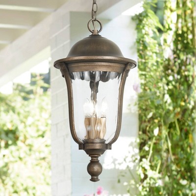 Tauira Bronze & Alder Silver 4-Light Outdoor Chain Hung Lantern