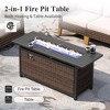 Captiva Designs Outdoor Patio Wicker Furniture Conversation Fire Pit Sets with Swivel Chairs with 5.5" Thick Cushions - 2 of 4