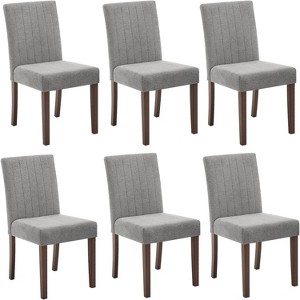 Dining Chairs Set- Upholstered Fabric Kitchen Chairs with Wood Legs & Padded Seats - Living Room Kitchen Furniture - 1 of 4
