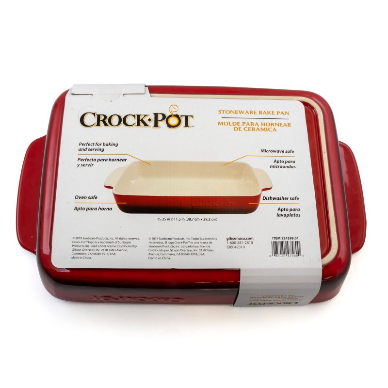 Crock Pot Artisan 5.6 Quart Stoneware Bake Pan in Red, 5 of 11