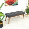 Ashcroft Furniture,Delilah Modern Bench (Fabric) - 3 of 4