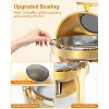 6.3 Qt Round Roll Top Chafing Dish Buffet Set, Stainless Steel Buffet Food Warmer with Glass Window for Party Wedding Banquet Graduation Event, Gold - 3 of 4