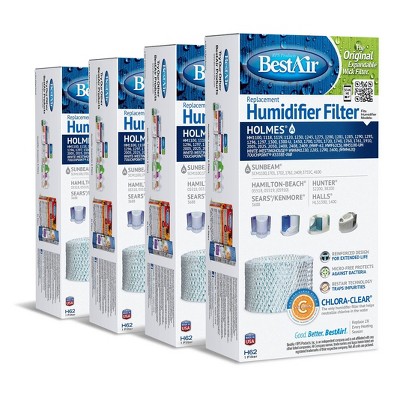 BestAir 4pk H62 Humidifier Air Control Filter For Holmes