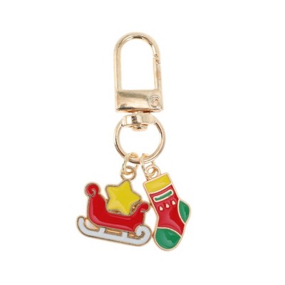 Unique Bargains Christmas Keychain Lobster Clasp Zinc Alloy Multicolored 2.17" 1 Pc