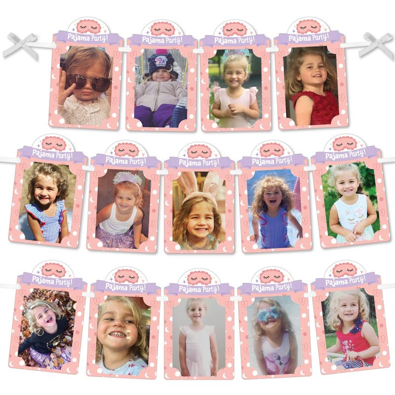 Big Dot of Happiness Pajama Slumber Party - DIY Girls Sleepover Birthday Party Decor - Picture Display - Photo Banner, 1 of 8