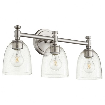 Quorum Lighting Rossington Glass Satin Nickel 3-Light Wall Sconce