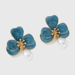 Anna-Kaci Women's Floral Pearl - Drop Earrings - 1 of 4