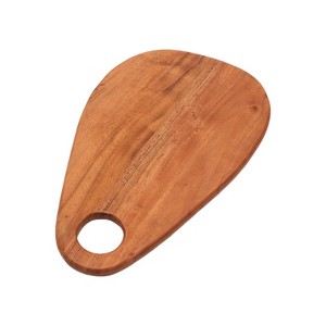 SEVOBAL Serving Platters Handmade Teak Wood Cheese and Bread Board with Natural Symmetry Modern Design for Cakes, Appetizers, Brown, 10"*16"*0.62" - 1 of 4