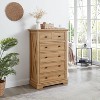 ORRD 6 Drawer Dresser Oak Finish - Tall Chest of Drawers for Bedroom Storage, Farmhouse Modern Closet Organizer - 2 of 4
