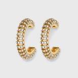 SUGARFIX by BaubleBar Crystal Tube Hoop Earrings - Gold