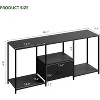 55" Black Metal LED TV Stand, Modern Entertainment Center with Lights - 3 of 4