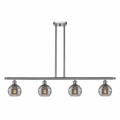 Rochester - 4 Light Stem Hung Island In Industrial Style-8.38 Inches Tall and 48 Inches Wide
