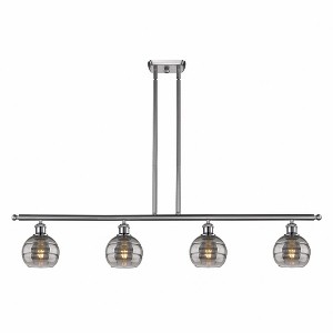 Rochester - 4 Light Stem Hung Island In Industrial Style-8.38 Inches Tall and 48 Inches Wide - 1 of 1