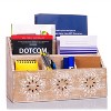 Mela Artisans Rustic Wooden Desk Organizer Multifunctional Desktop Sorter- White Finish - 2 of 4