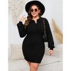 Coolmee Women Mini Fall Sweater Dresses Casual V Neck Knit Long Sleeve Fit Ribbed Pullover Jumper Sweaters Short Dress - 2 of 4