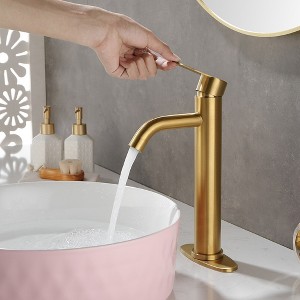 Single Hole Single Handle Bathroom Faucet Vanity Faucet Deck Mount 1 Hole or 3 Holes - 1 of 4