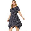 Agnes Orinda Women's Plus Size Polka Dots Wedding Elegant Spring Summer Midi Shirt Dresses - 4 of 4