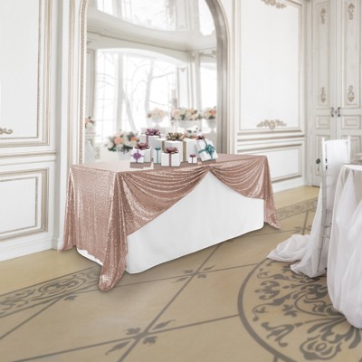 Rose Gold Sequin Tablecloth for Weddings and Parties