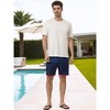 INSPIRE CHIC Men's Summer Beach Casual Color Block Striped Drawstring Board Shorts - 3 of 4