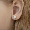 Girls' Sparkle Star Screw Back Sterling Silver Earrings - White - In Season Jewelry - 3 of 4