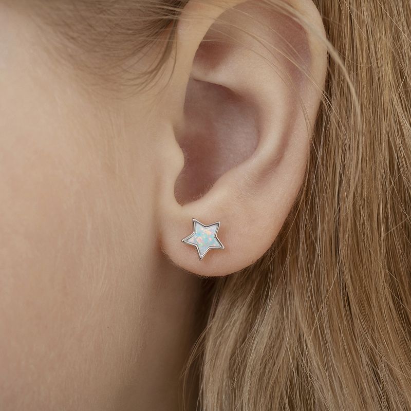 Girls' Sparkle Star Screw Back Sterling Silver Earrings - In Season Jewelry, 4 of 8