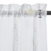 Whizmax Short Curtains Floral Embroidered Pom Design Semi Sheer Rod Pocket - 3 of 4