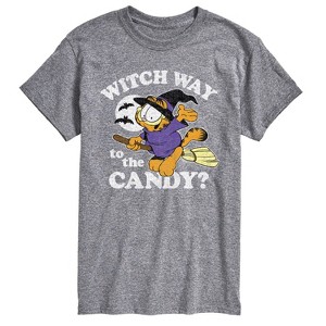 Men's - Garfield - Halloween Witch Way To The Candy Short Sleeve Graphic T-Shirt - 1 of 4