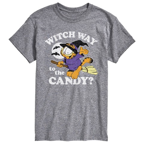 Men's - Garfield - Halloween Witch Way To The Candy Short Sleeve Graphic T-Shirt - image 1 of 4