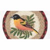 Earth Rugs Oriole Round Coaster – 7"x7" Braided Jute with Hand-Stenciled Bird Design for Nature-Inspired Decor - 3 of 3