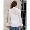 Coolmee Women Long Puff Sleeve Turtleneck Mesh Blouse Going Out Fall Party Night Elegant Tops Cute Women Trendy Blouse - 4 of 4