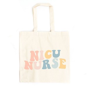 City Creek Prints NICU Nurse Wavy Pastel Colorful Canvas Tote Bag - 1 of 2