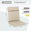 Aoodor 2Pcs Outdoor High Back Dining Chair Cushion Set, Fade and Water Resistant Polyester Fabric Cover with Ties and Zipper - 4 of 4