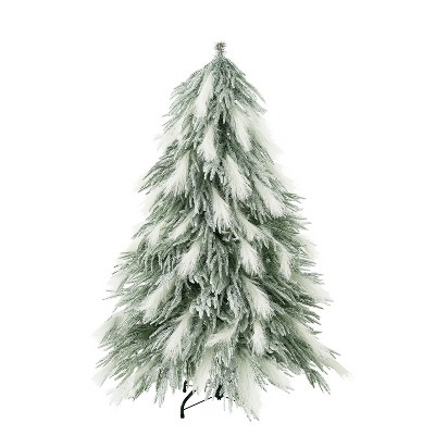 Home Imports Emporium Makenna Snowy Christmas Prelit Tree with Pampas Tips, White