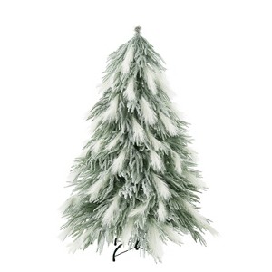 Home Imports Emporium Makenna Snowy Christmas Prelit Tree with Pampas Tips, White - 1 of 4