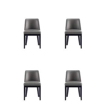 Set of 4 Gansevoort Modern Faux Leather Dining Chairs - Manhattan Comfort