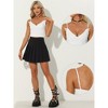 Allegra K Women's Crochet Lace Knit Spaghetti Strap Y2k Tank Crop Cami Top - 2 of 4