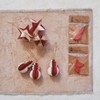 Storied Home Paper Folding Honeycomb Star Ornament Set with Gold Glitter Edge, Red and Cream, Set of 2 - 2 of 2