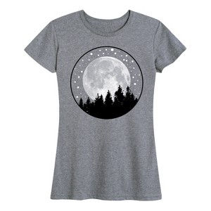 Women's - Instant Message - Full Moon Pine Trees- Women's Short Sleeve Graphic T-shirt Short Sleeve Graphic T-Shirt - 1 of 4