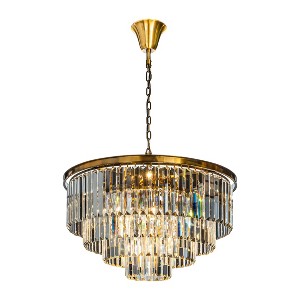 ALOADECOR 8-Lights Modern  4-Tier Round Crystal Fringe Chandelier - 1 of 4